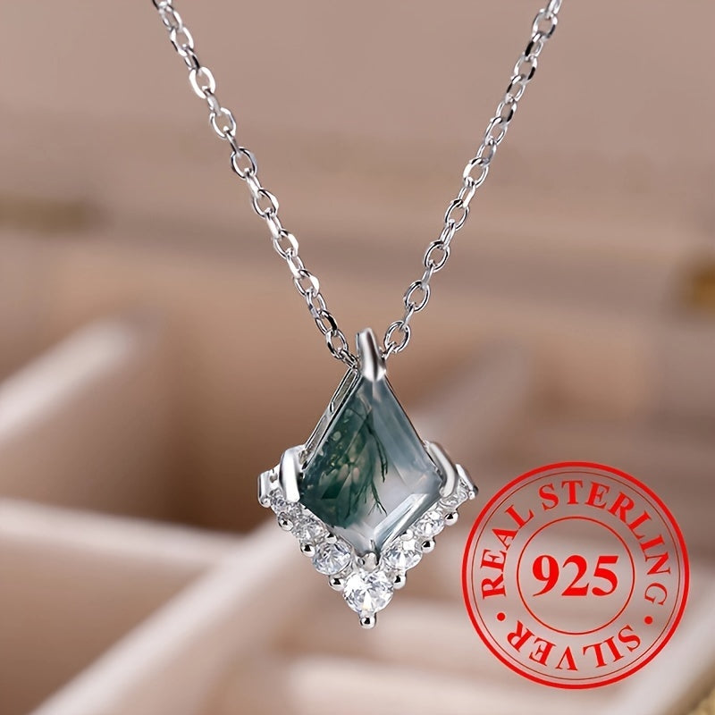 Moss Agate Pendant Necklace