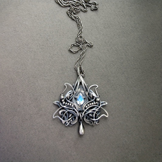 Lotus Moonstone Necklace