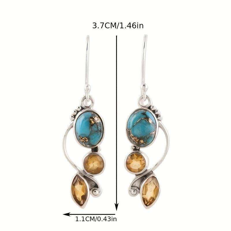 Citrine and Turquoise Earrings