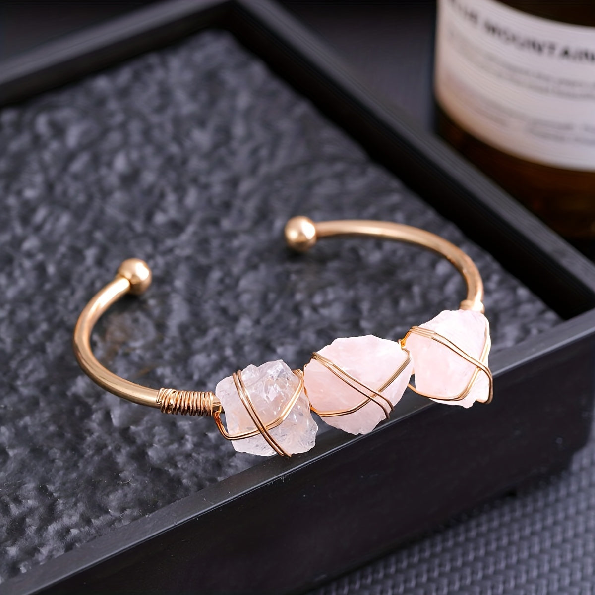 Raw Crystal and Copper Bracelet