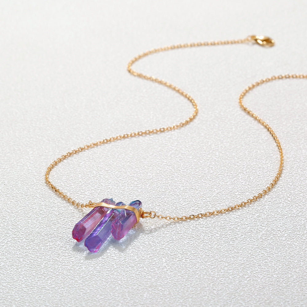 Amethyst Pillar Pendant | Crystal Necklace