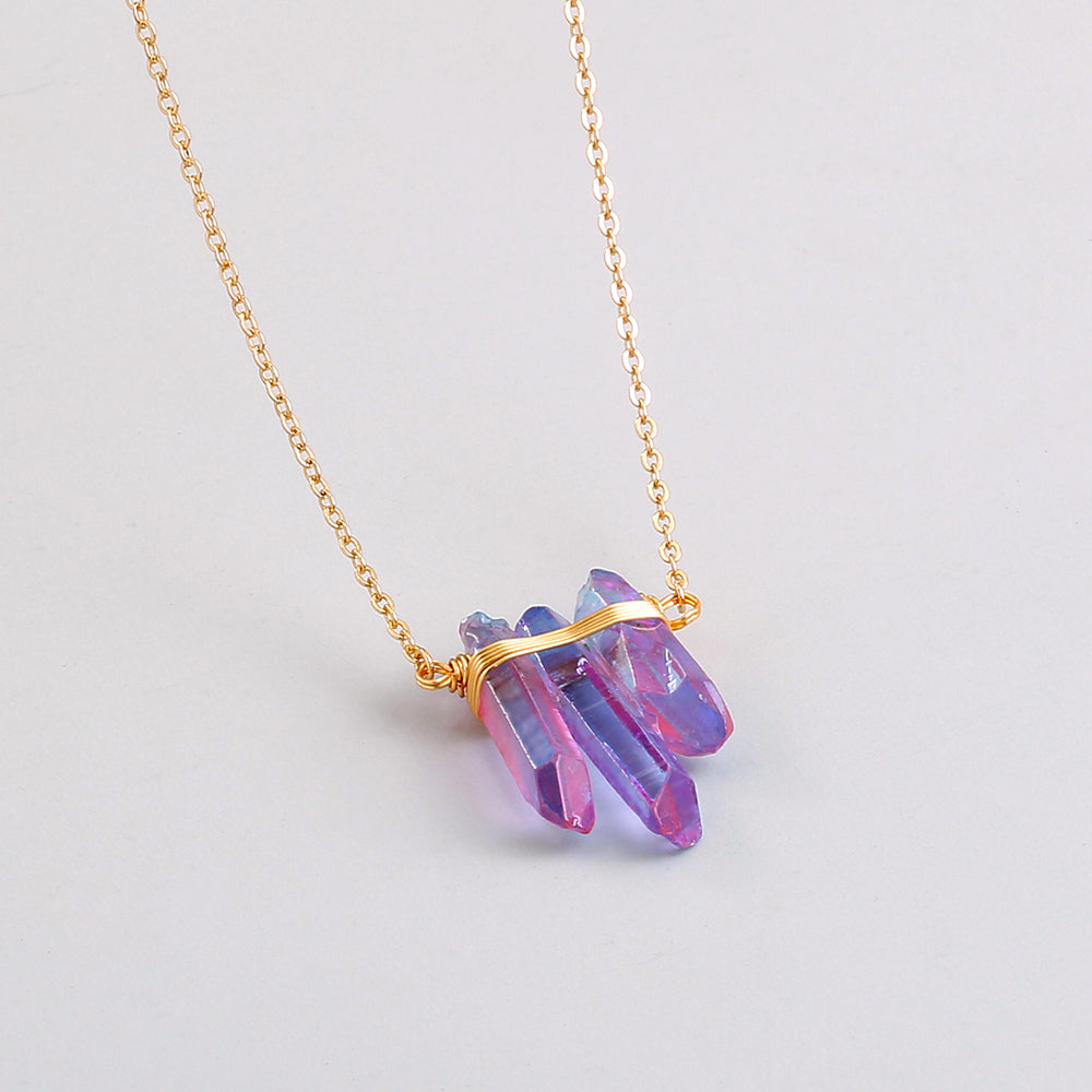 Amethyst Pillar Pendant | Crystal Necklace