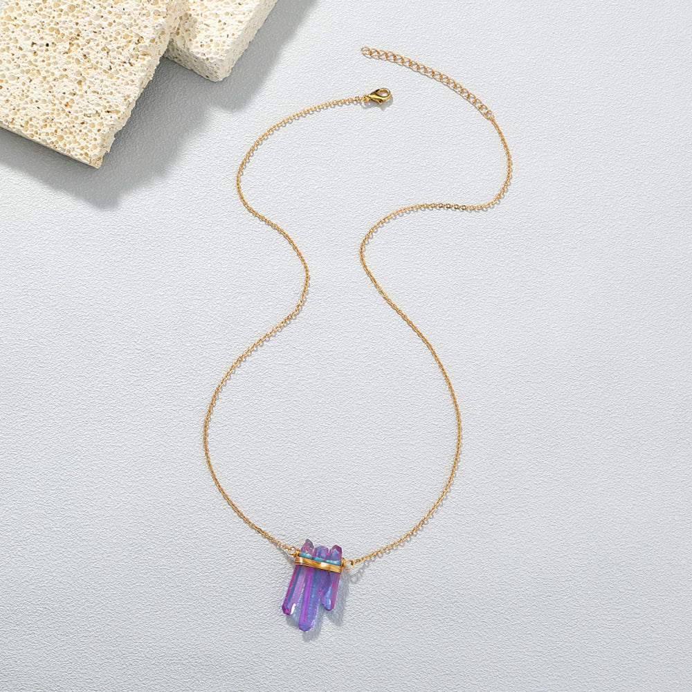 Amethyst Pillar Pendant | Crystal Necklace