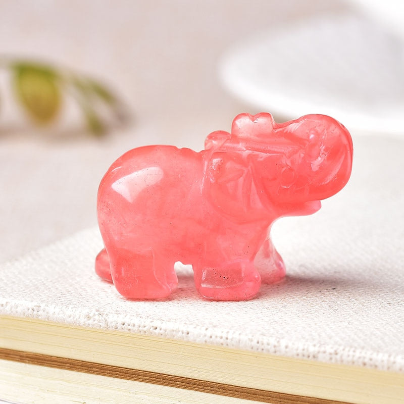 Strawberry Quartz Elephant | Crystal