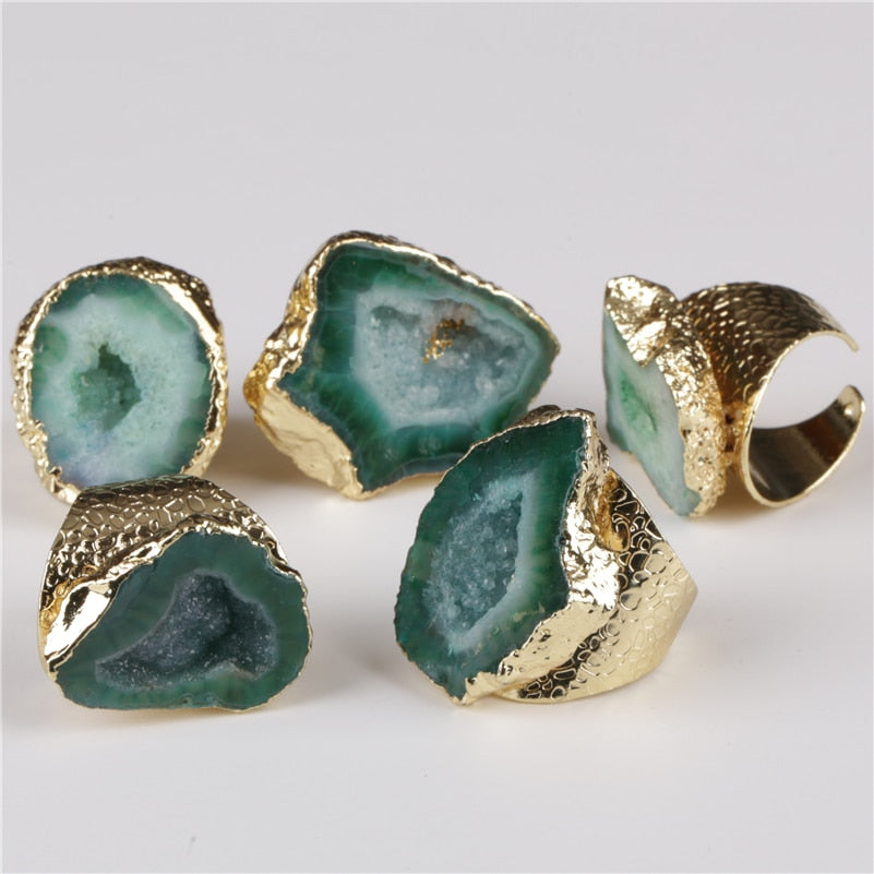 Green geode ring