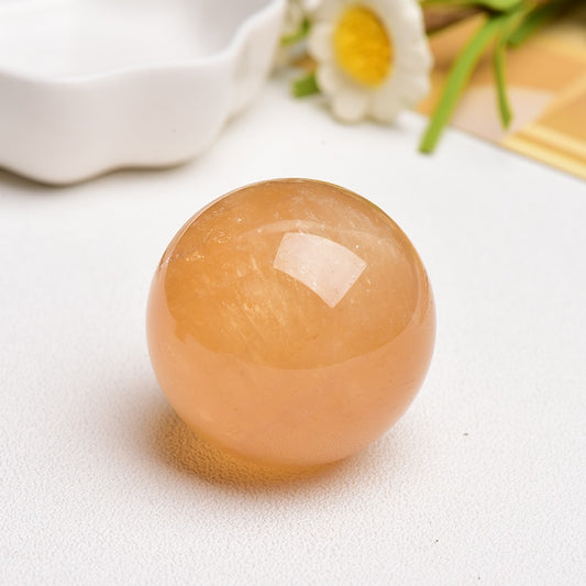 Amber Calcite | Crystal Sphere