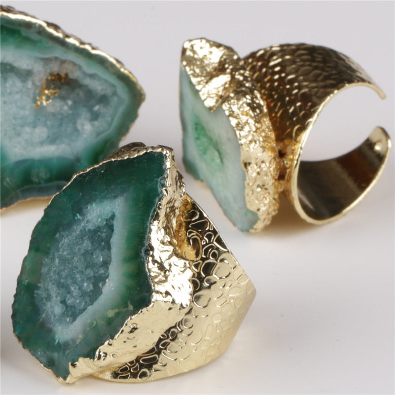 Green geode ring