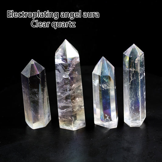 Electroplating angel aura clear Quartz | Crystal Tower