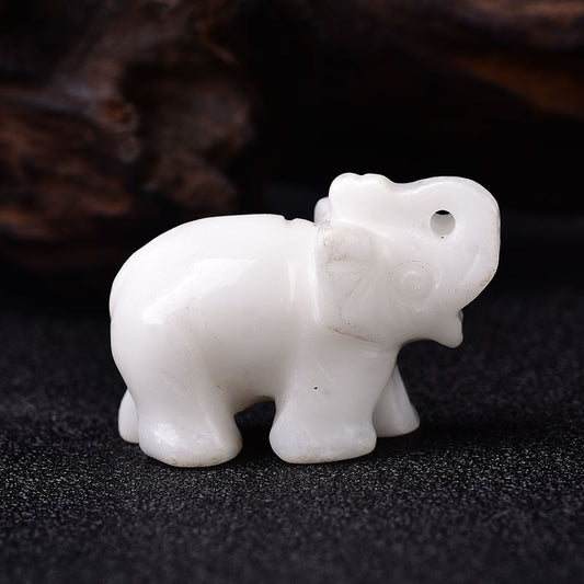 White Jade Elephant | Crystal