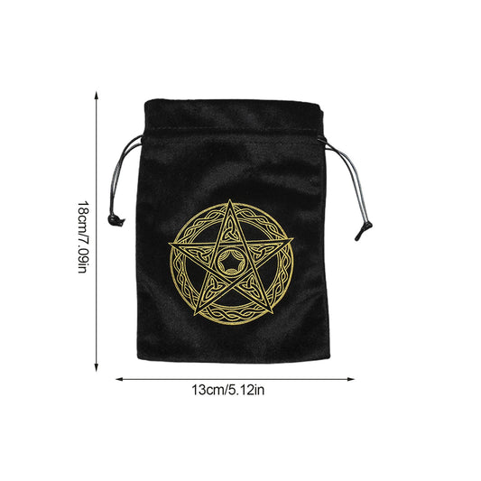 Black Velvet with Gold Pentagram | Tarot Storage Bag