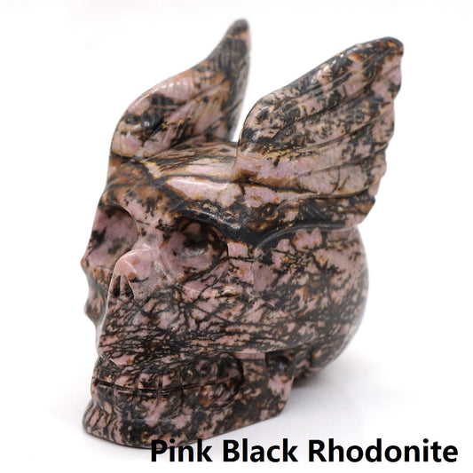 Pink and Black Rhodonite | Crystal Skull *limited Stock*